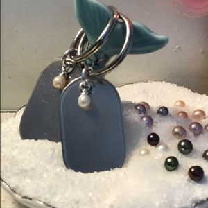 Vantel Pearls Dog Tag Keychains (2)